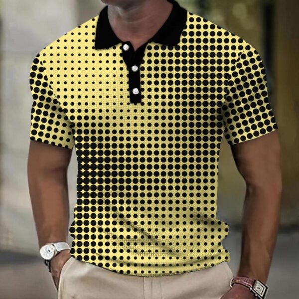 Camisetas masculina, retro Polo, manga curta, 3D manchado , casual, solta camisa de grandes dimensões, alta qualidade, roupas esportivas, tops macios - Image 7