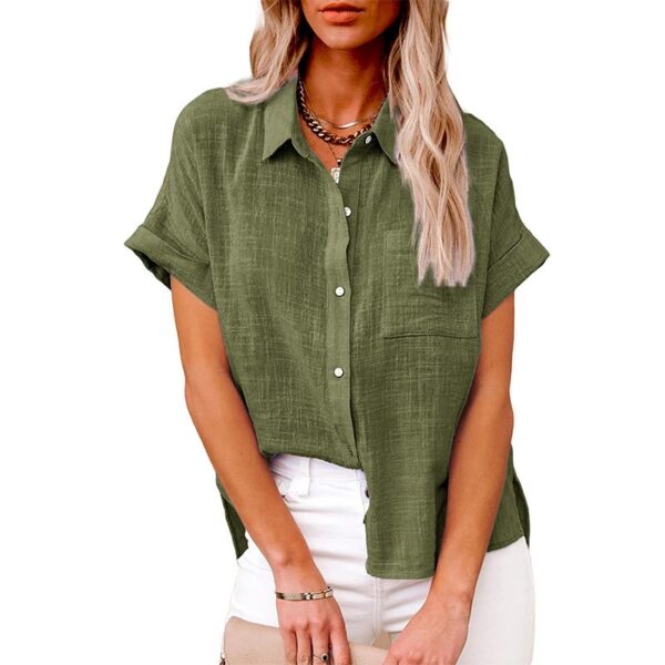 Camisas feminina de manga comprida com lapela, camisa extragrande solta, camisas brancas amarelas de lazer, blusas femininas, outono - Image 11