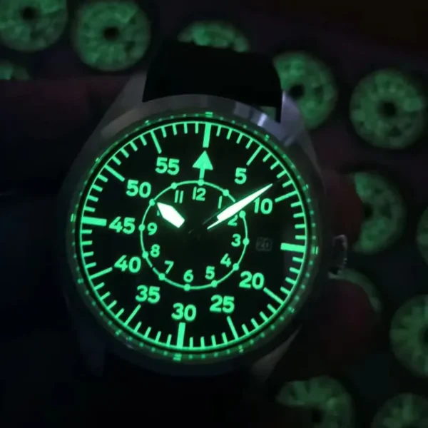 Relógios de pulso automático, Swiss Aviator Pilot Automatic Watch Field, Relógios Mecânicos, Flieger, Aviator Field - Image 13