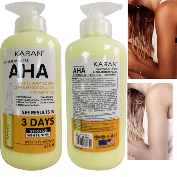 Loção corporal hidratante, 500ml,  clareamento loção corporal ácidos hidroxi alfa + vitamina c, clareamento da pele da loção do creme do corpo - Image 6