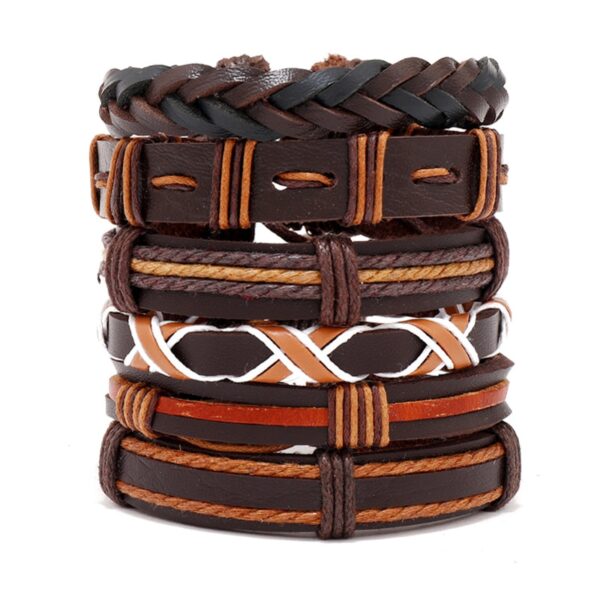 Pulseira couro ajustável, moda viking, mão, pulseiras tecido crânio, jóias ajustável conjunto - Image 23