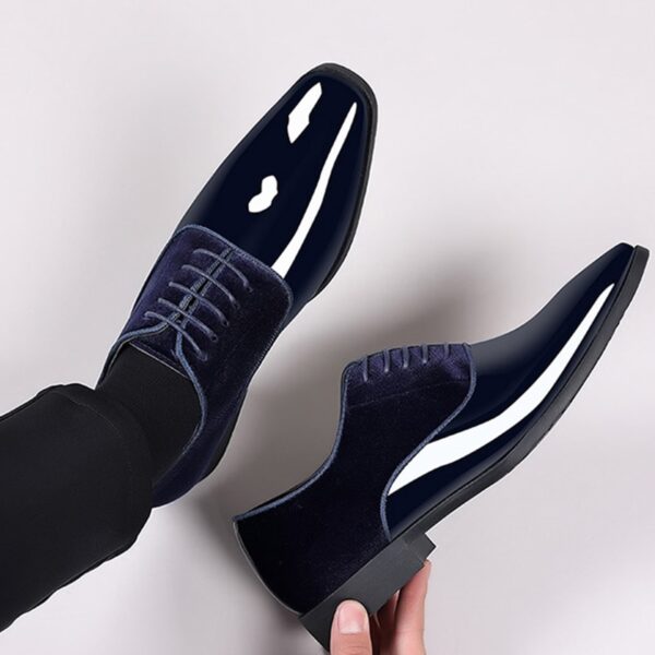 Sapatos masculino de couro envernizado, Clássico, com renda, Casual, Negócios, Formal, Escritório, Trabalho, Festa. - Image 3