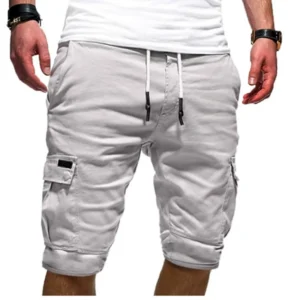 Bermudas masculina, multi bolso, streetwear de cor sólida, roupas elegantes, calças de fósforo, Y2K, verão 2023