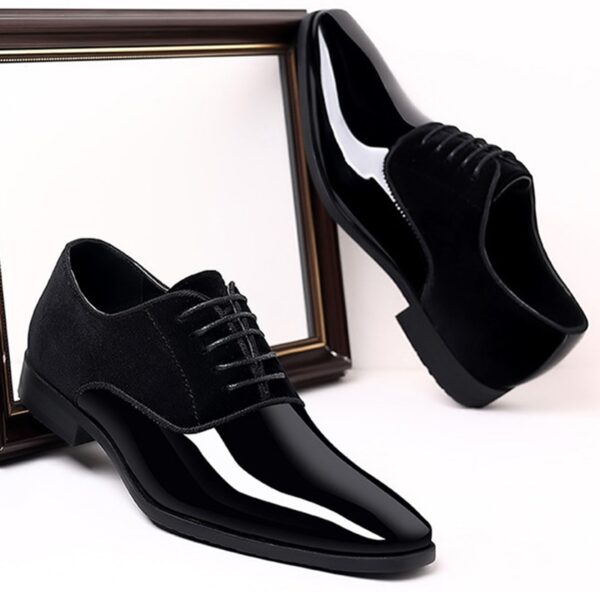 Sapatos masculino de couro envernizado, Clássico, com renda, Casual, Negócios, Formal, Escritório, Trabalho, Festa. - Image 6