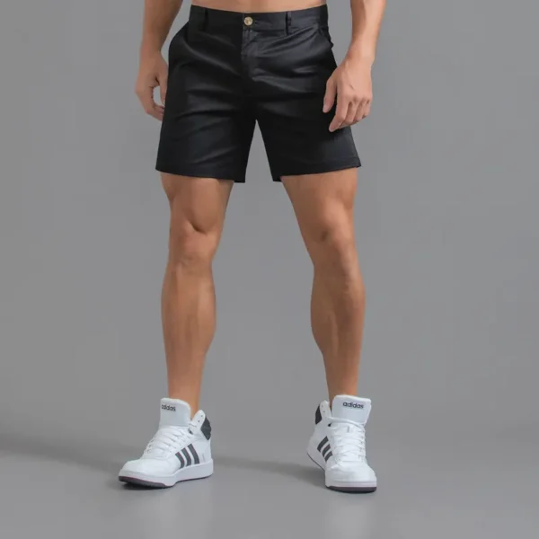 Shorts masculino casual, de golfe, slim fit masculino, monocromático, algodão puro, impermeável, resistente ao desgaste, carga, masculino, sexy, verão, 2023 - Image 5