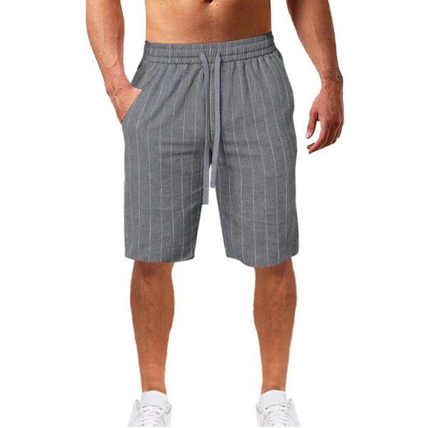 Bermudas masculina Nova Moda Verão Listrado, Alta Qualidade,  Casual Social Elástico Cintura, Shorts - Image 5