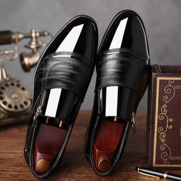 Sapatos de couro masculino Oxford de laca, sapatos luxuosos, sapatos de dedo apontado, sapatos clássicos Derby, tamanho 38-48 - Image 10