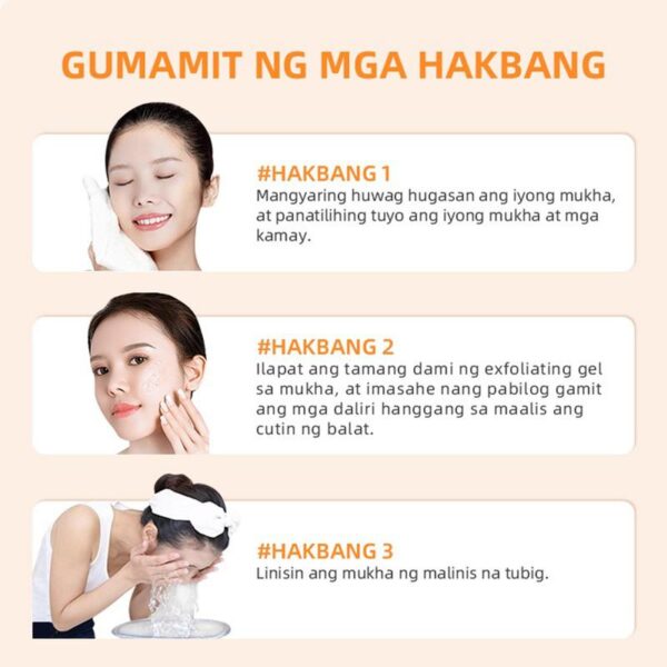 Gel esfoliante laranja, Removedor de ponto morto, Ilumine o peeling, Esfoliante reparador suave, Hidratante, Cuidados com a pele, coreano, 50g - Image 2