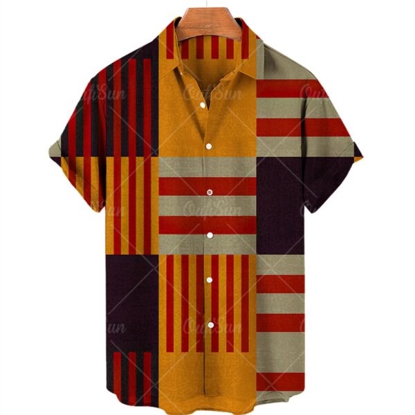 Camisas masculina manga curta,  Oversized Xadrez Floral, Tops Botões, Casuais Verão, Roupas De Luxo Sociais Homens Havaí Camisas 5XL - Image 28