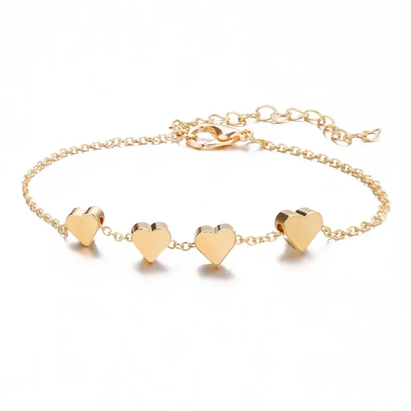 Pulseiras feminina dourada simples, Delysia King, Alloy, Coração de Peach, Criativa e Retro, Novo