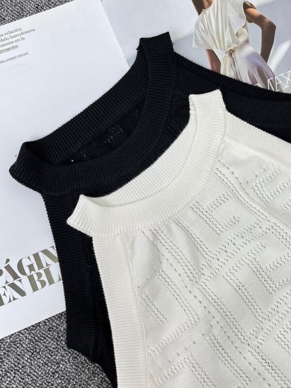 Camisetas feminina, Top de pescoço redondo, sexy de malha, com nervuras, sem ombro, fofos, novos, verão, Y2K, 2023 - Image 4
