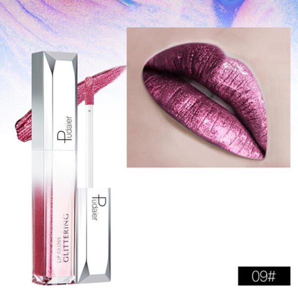 Batom brilho labial diamante perolado, batom líquido hidratante, impermeável, beleza, sexy, 18 cores - Image 23