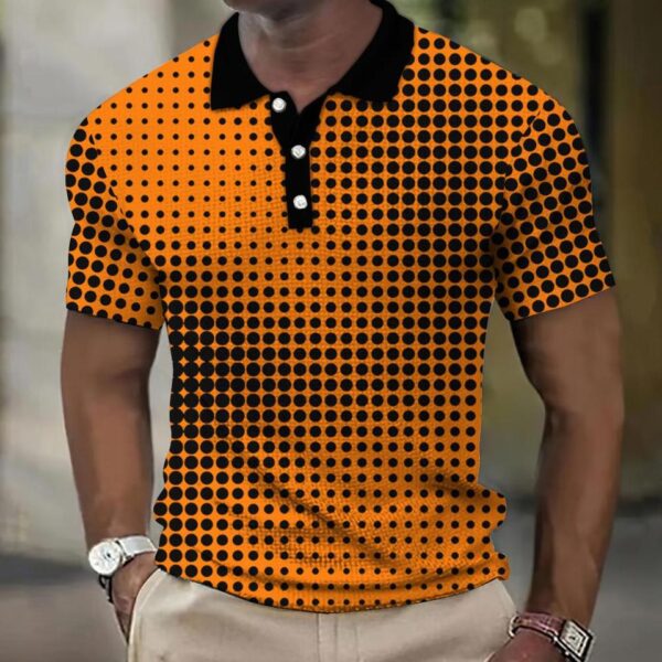 Camisetas masculina, retro Polo, manga curta, 3D manchado , casual, solta camisa de grandes dimensões, alta qualidade, roupas esportivas, tops macios - Image 11