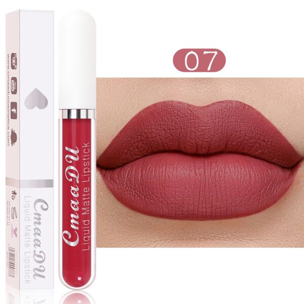 Batom líquido fosco de veludo, nude, maquiagem à prova d água, longa duração, vermelho brilho labial sexy glaze - Image 13