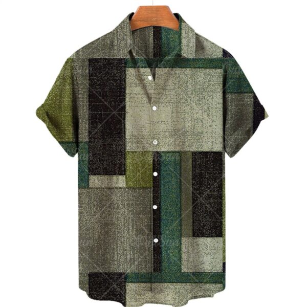 Camisas masculina manga curta,  Oversized Xadrez Floral, Tops Botões, Casuais Verão, Roupas De Luxo Sociais Homens Havaí Camisas 5XL - Image 17