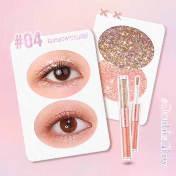 Sombras líquida  glitter, PINKFLASH, Dupla Cabeça, Impermeável, Alto Pigmento, Longa Duração, Sombra Leve, Maquiagem Cosméticos - Image 8