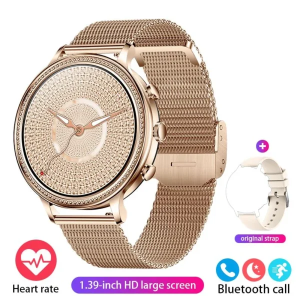 Relógios feminino inteligentes de luxo, período fisiológico feminino Smartwatch, monitoramento de freqüência cardíaca, Bluetooth Call, brinde esportivo, 2023 - Image 7