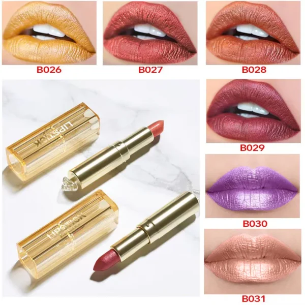 Batom brilho perolado, kit 4 pçs, coreano de longa duração à prova d água, magia, shimmer nude cor glitter batom fosco - Image 11