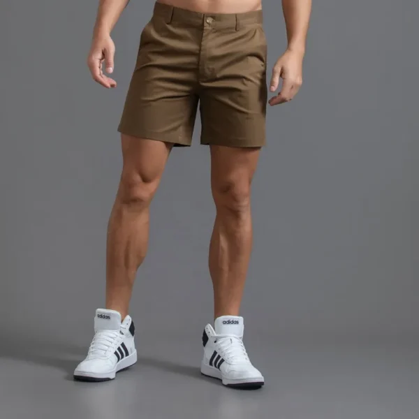 Shorts masculino casual, de golfe, slim fit masculino, monocromático, algodão puro, impermeável, resistente ao desgaste, carga, masculino, sexy, verão, 2023 - Image 9