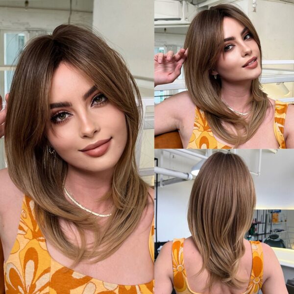Perucas curta sintética, HENRY MARGU, para Mulheres Negras, Loiras, Marrons, Ombre Com Franja, Cabelo Cosplay, Resistente Ao Calor - Image 23