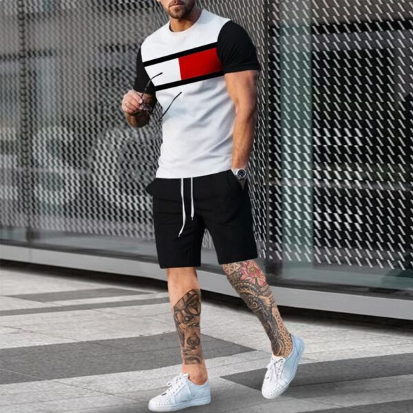 Camisetas + shorts masculino, conjunto, com padrão de rosto sorridente, grande roupa esportiva retrô, moda de rua casual, novo verão, 2023, 2 peças - Image 11