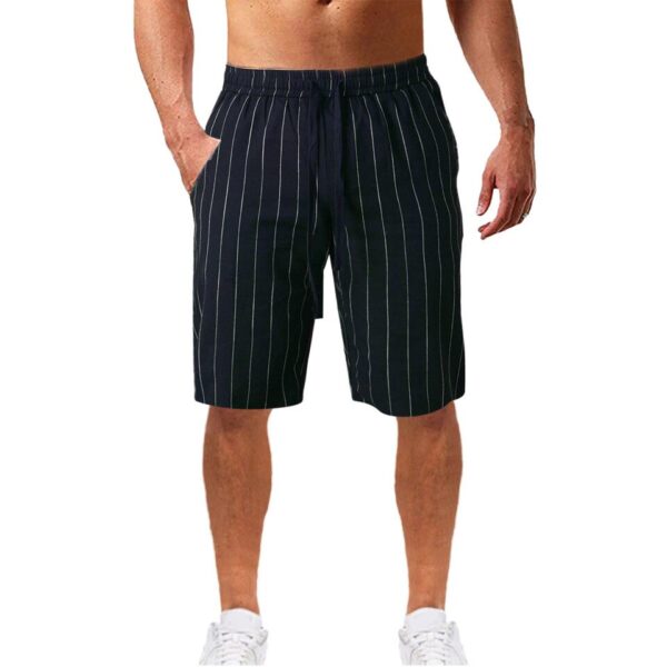 Bermudas masculina Nova Moda Verão Listrado, Alta Qualidade,  Casual Social Elástico Cintura, Shorts - Image 2