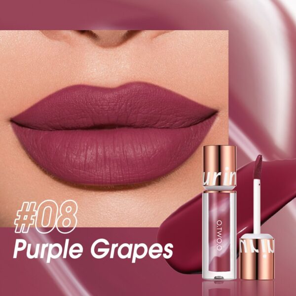 Batom lip gloss, O.TWO.O, Maquiagem Impermeável Velvet Non-stick Cup 8 Cores Lip Tint Matte Long Lasting Sexy Red Liquid Lip Stick - Image 7
