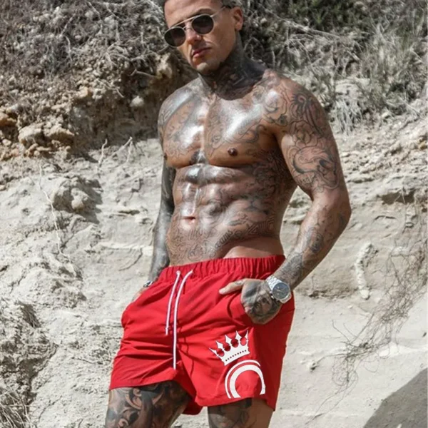 Shorts masculino esportivos, de secagem rápida, calça casual, corredor fino, moda praia, roupa de rua, verão - Image 4