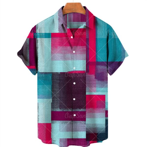 Camisas masculina manga curta,  Oversized Xadrez Floral, Tops Botões, Casuais Verão, Roupas De Luxo Sociais Homens Havaí Camisas 5XL - Image 16