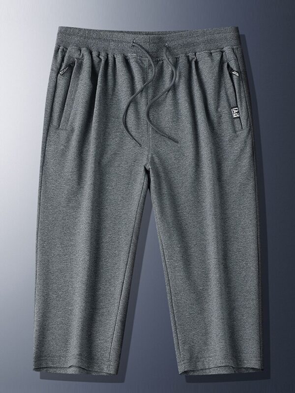 Bermudas masculina em algodão respirável, Sweatshorts, calções largos, calções casuais, bolsos com zíper, roupas esportivas, treino, plus size, 8XL, verão - Image 9