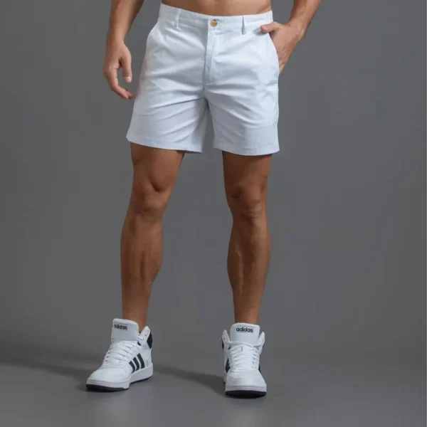 Shorts masculino casual, de golfe, slim fit masculino, monocromático, algodão puro, impermeável, resistente ao desgaste, carga, masculino, sexy, verão, 2023 - Image 13