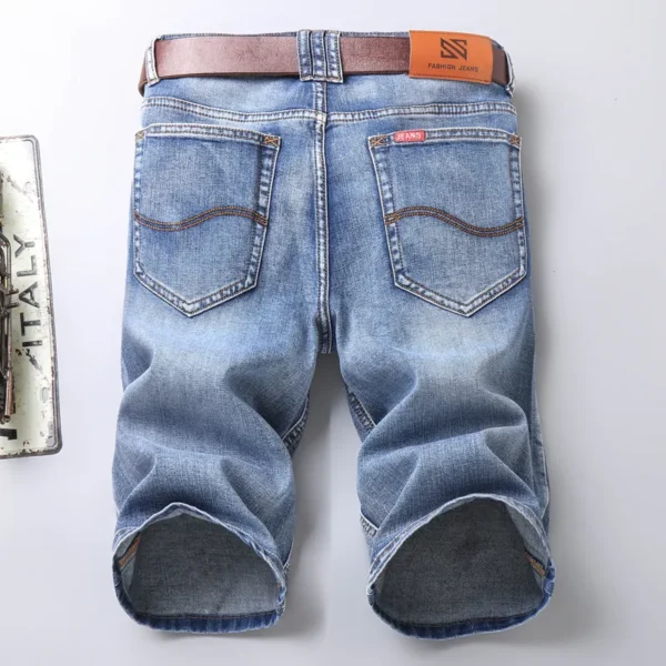 Bermudas masculina Jeans de algodão fino, shorts de bermuda macia, comprimento do joelho, verão 2023 - Image 7