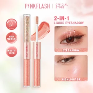 Sombras líquida  glitter, PINKFLASH, Dupla Cabeça, Impermeável, Alto Pigmento, Longa Duração, Sombra Leve, Maquiagem Cosméticos