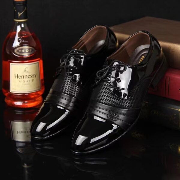 Sapatos de couro masculino Oxford de laca, sapatos luxuosos, sapatos de dedo apontado, sapatos clássicos Derby, tamanho 38-48 - Image 21