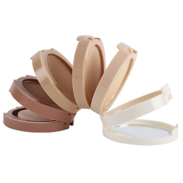 Pó facial paleta 5 cores contorno rosto reparação pressionado com puff pó fundação - Image 7
