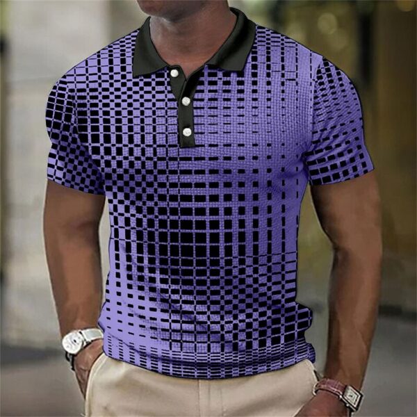 Camisetas masculina, retro Polo, manga curta, 3D manchado , casual, solta camisa de grandes dimensões, alta qualidade, roupas esportivas, tops macios - Image 34