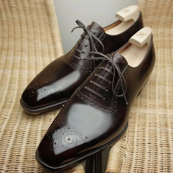 Sapatos masculino Oxfords, marrom, preto, PU Office Brogue Dress Shoes - Image 3