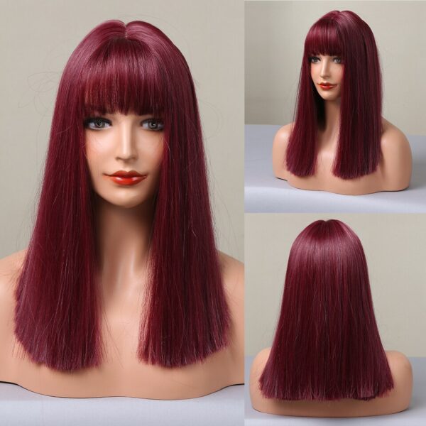 Perucas curta sintética, HENRY MARGU, para Mulheres Negras, Loiras, Marrons, Ombre Com Franja, Cabelo Cosplay, Resistente Ao Calor - Image 15