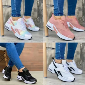 Sapatos (tênis) feminino esportivos de malha respirável, tênis ao ar livre, casuais