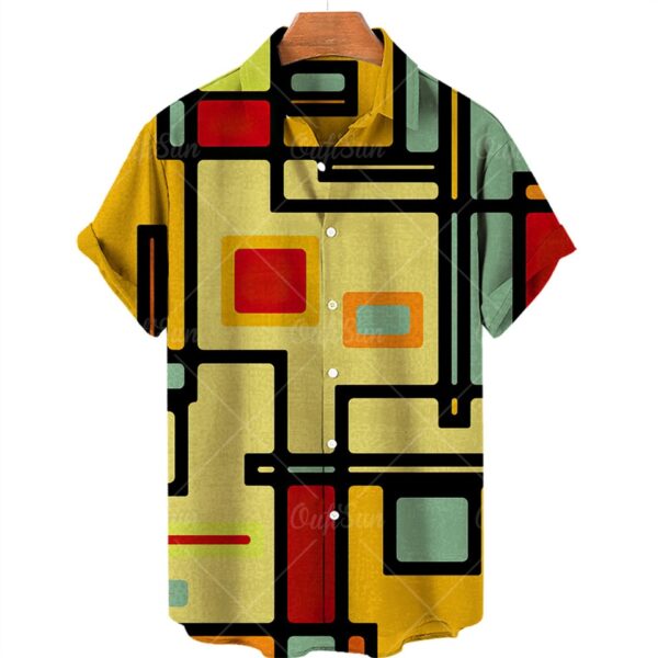 Camisas masculina manga curta,  Oversized Xadrez Floral, Tops Botões, Casuais Verão, Roupas De Luxo Sociais Homens Havaí Camisas 5XL - Image 20