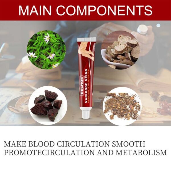 Creme para pernas, varizes, de ervas creme alívio vasculite flebite aranha, da dor, pomada erva gesso beleza corpo pernas cuidados 20g - Image 4