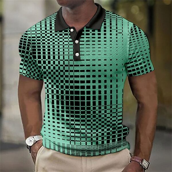 Camisetas masculina, retro Polo, manga curta, 3D manchado , casual, solta camisa de grandes dimensões, alta qualidade, roupas esportivas, tops macios - Image 4