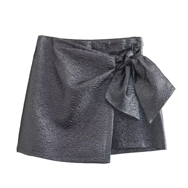 Shorts/Saias feminina, ZEVITY, Roxo Zipper Fly High Street Shorts, Decoração Arco, Saias de Textura, Chique, Quente, Novo, QUN938 - Image 7