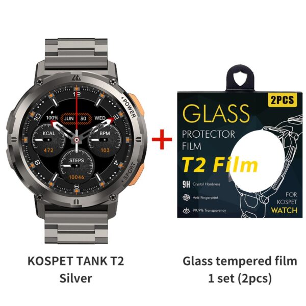 Relógio eletrônico inteligente 2023 KOSPET TANK T2 Smartwatch Ultra, Smartwatch AMOLED, Voz AI, Chamada Bluetooth, Rastreador De Fitness, Original,  digitais originais - Image 3