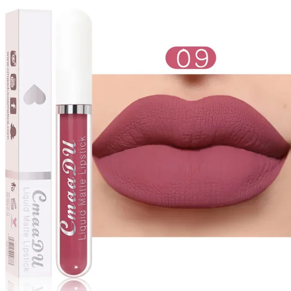 Batom líquido fosco de veludo, nude, maquiagem à prova d água, longa duração, vermelho brilho labial sexy glaze - Image 37