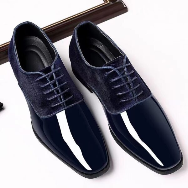 Sapatos de couro masculino Oxford de laca, sapatos luxuosos, sapatos de dedo apontado, sapatos clássicos Derby, tamanho 38-48 - Image 11
