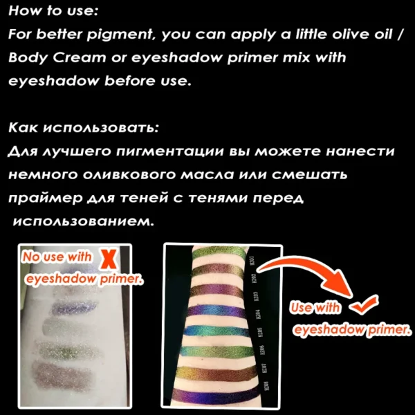 Sombras em pó monocromática camaleão, brilho metálico, paleta de sombra, pigmento radiante, maquiagem olhos brilhantes, cosméticos - Image 14