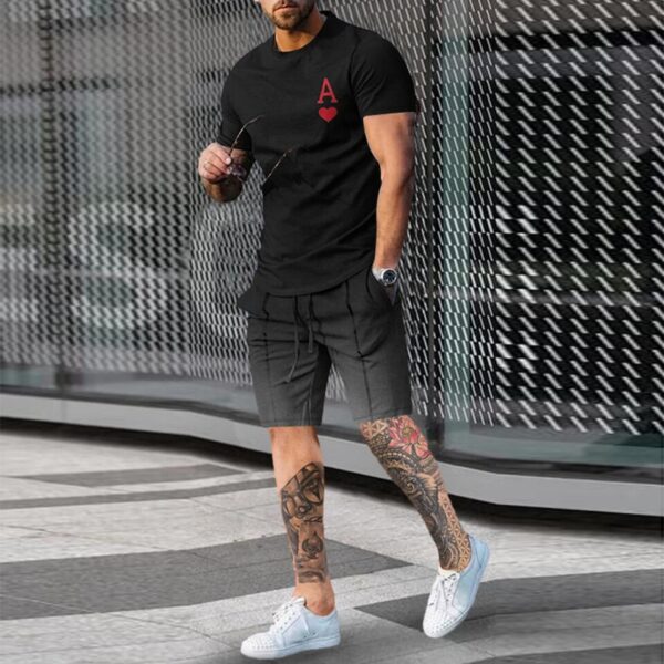 Camisetas + shorts masculino, conjunto, com padrão de rosto sorridente, grande roupa esportiva retrô, moda de rua casual, novo verão, 2023, 2 peças - Image 16