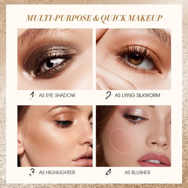 Sombra em lápis, Imagic-glitter, brilho, fosco, marcador, bicho-da-seda blush, pigmento natural, longa vida, 12 cores. - Image 11