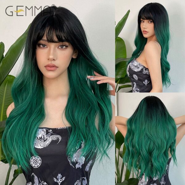 Peruca sintética longa ondulada cosplay GEMMA com Franja, peruca de cabelo natural para mulheres brancas, festa, resistente ao calor, rosa claro - Image 39